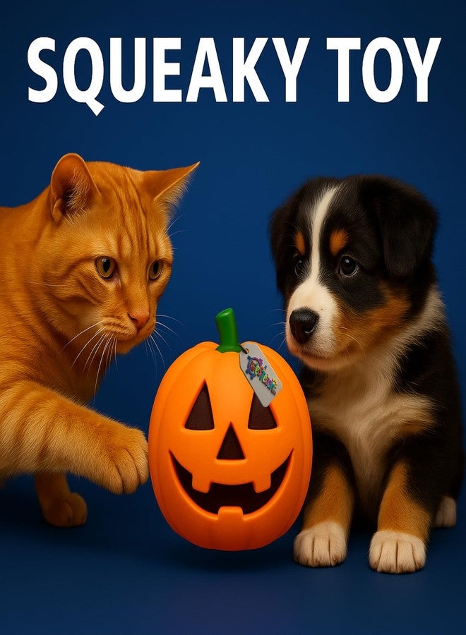 ويستيرن إرا لعبة كلاب على شكل يقطينة تصدر صوتاً عند الضغط عليها، مستوحاة من العصر الغربي | تصميم يقطينة الهالوين | لعبة مضغ متينة للكلاب | شكل يقطينة مخيف مع صوت عالٍ عند الضغط عليها | رائعة لجميع الكلاب | لعبة تسلية للكلاب أثناء التدريب - Image 2